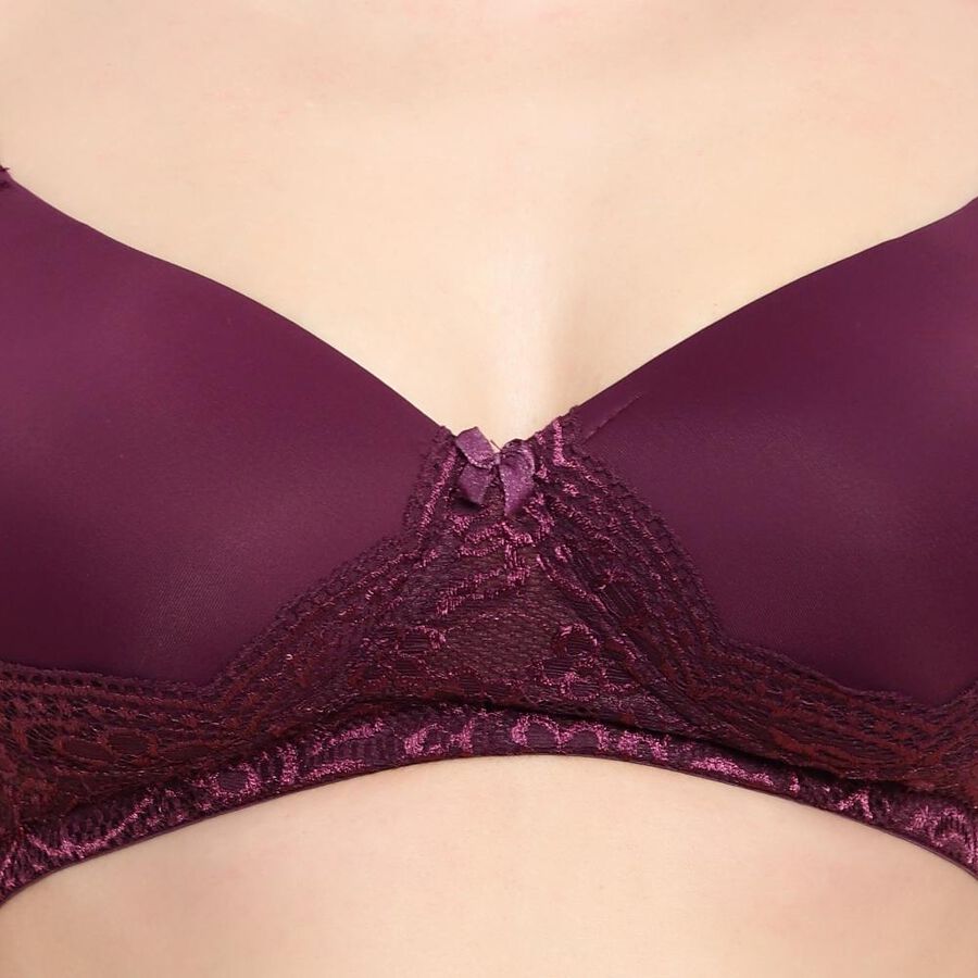 Ladies' Padded Bra, Wine, large image number null